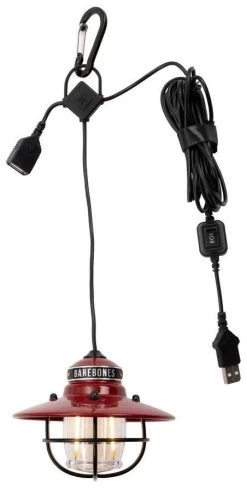 Barebones Edison Pendant Light USB -Cmping En Plein Air barebones edison pendant light usb red red 1
