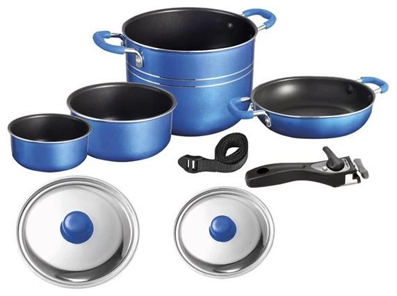 Brunner Skipper Sets De Cuisson 7+1 Ø 18cm Blue 4 Brunner Skipper Sets De Cuisson 7+1 Ø 18cm Blue – Image 2