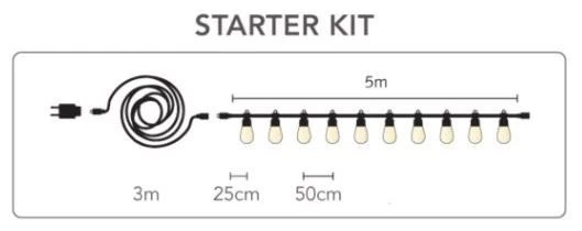 Cotton Ball Lights Regular Patio Lights Round Bulbs Starter Kit EU Transparant 3 Cotton Ball Lights Regular Patio Lights Round Bulbs Starter Kit EU Transparant