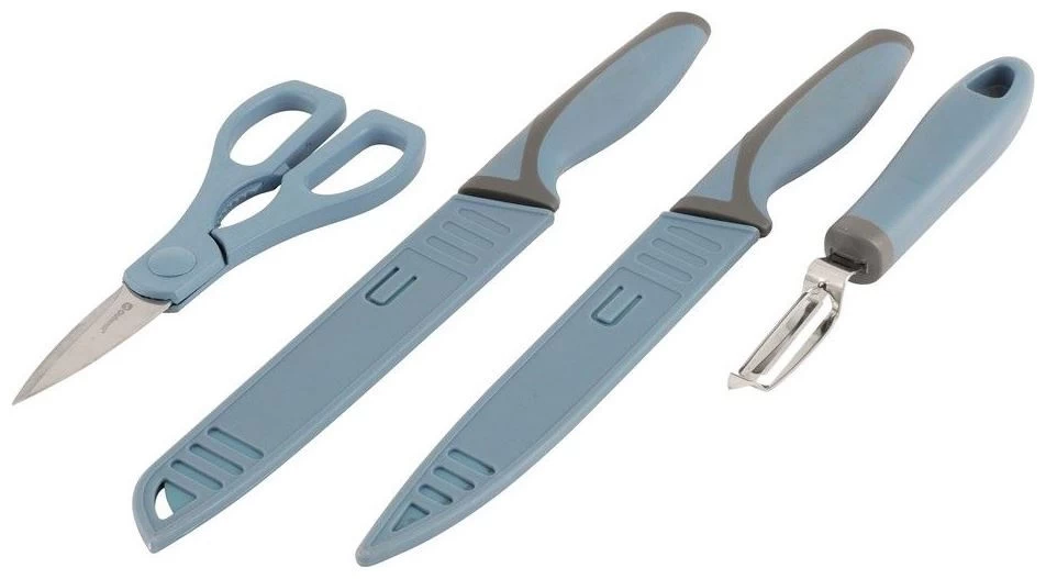 Outwell Chena Knife Set W/Peeler & Scissors Blue 3 Outwell Chena Knife Set W/Peeler & Scissors Blue