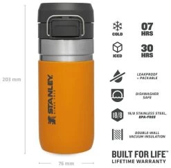 Stanley The Quick Flip Water Bottle 0,47 L -Cmping En Plein Air stanley the quick flip water bottle 0 47l saffron 12 1